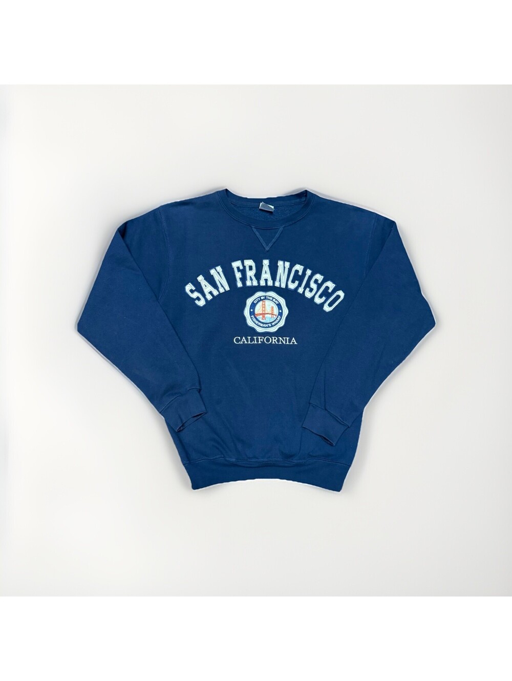 TEEMAX Men's Embroidered San Francisco California Navy Blue Fleece Sweatshirt S